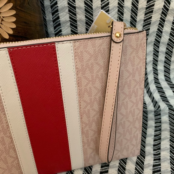 Michael kors mk xl zip clutch ballet pink red - Picture 6 of 8